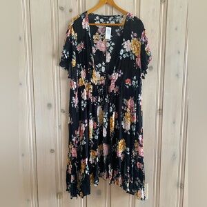 NWT Torrid Black Floral Cardigan / Kimono